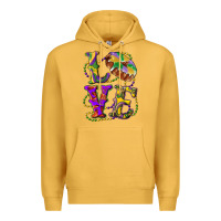 Mustard Mardi Gras Love With King Cake Premium Hoodie - RanaPortraitStore