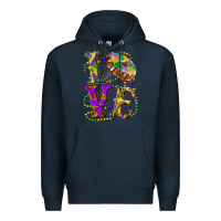Navy Mardi Gras Love With King Cake Premium Hoodie - RanaPortraitStore