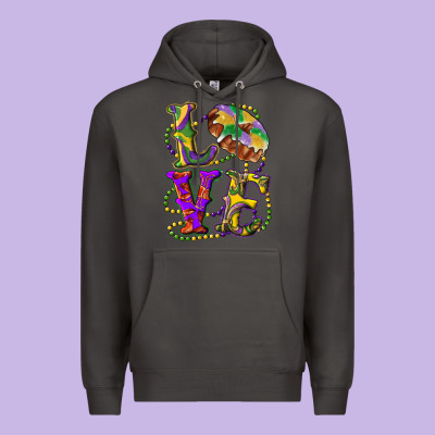 Mardi Gras Love With King Cake Premium Hoodie Designed By Ranaportraitstore