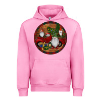 Fuchsia Pink Gnome Truck Christmas Urban Hoodie - RanaPortraitStore