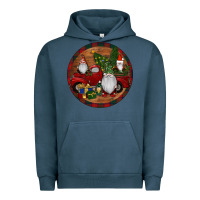 Pigment Midnight Navy Gnome Truck Christmas Urban Hoodie - RanaPortraitStore