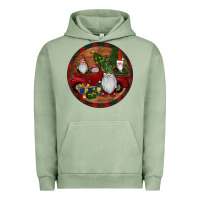 Pigment Oil Green Gnome Truck Christmas Urban Hoodie - RanaPortraitStore