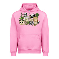 Fuchsia Pink panda coffee cups Urban Hoodie - texasbilliewilder