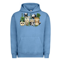 Pigment Pebble Blue panda coffee cups Urban Hoodie - texasbilliewilder