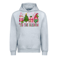 Heather Grey pink christmas 'tis the season gnome Urban Hoodie - Zillion Design Studio