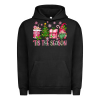 Pigment Black pink christmas 'tis the season gnome Urban Hoodie - Zillion Design Studio