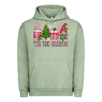 Pigment Oil Green pink christmas 'tis the season gnome Urban Hoodie - Zillion Design Studio