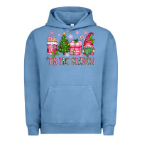 Pigment Pebble Blue pink christmas 'tis the season gnome Urban Hoodie - Zillion Design Studio