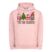 Pigment Salmon pink christmas 'tis the season gnome Urban Hoodie - Zillion Design Studio