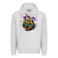 Mardi Gras Dachshund Puppy With Mask Premium Hoodie | Teevron