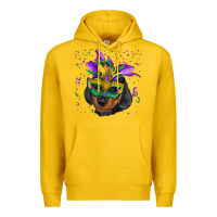 Lemon Mardi Gras Dachshund Puppy with Mask Premium Hoodie - RanaPortraitStore