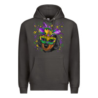 Smoke Mardi Gras Dachshund Puppy with Mask Premium Hoodie - RanaPortraitStore