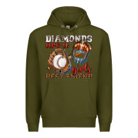 Army Green diamonds are a girls best friend baseball Premium Hoodie - texasbilliewilder