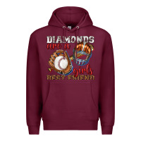 Burgundy diamonds are a girls best friend baseball Premium Hoodie - texasbilliewilder