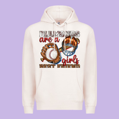 Diamonds Are A Girls Best Friend Baseball Premium Hoodie Designed By Texasbilliewilder
