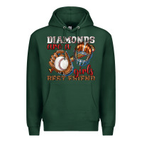 Sports Green diamonds are a girls best friend baseball Premium Hoodie - texasbilliewilder