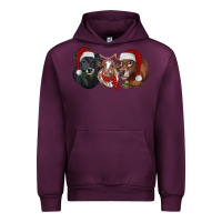 Mauve Wine Christmas Cows Urban Hoodie - RanaPortraitStore