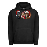 Pigment Black Christmas Cows Urban Hoodie - RanaPortraitStore