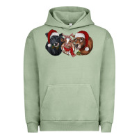 Pigment Oil Green Christmas Cows Urban Hoodie - RanaPortraitStore