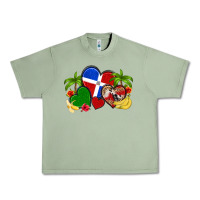 Oil Green dominican republic hearts Urban Heavy Tee - Artiststas