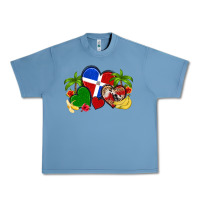 Pebble Blue dominican republic hearts Urban Heavy Tee - Artiststas