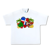 White dominican republic hearts Urban Heavy Tee - Artiststas