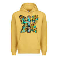 Antique Gold faith sunflower cross Premium Hoodie - Zillion Design Studio