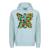 Blue Mist faith sunflower cross Premium Hoodie - Zillion Design Studio