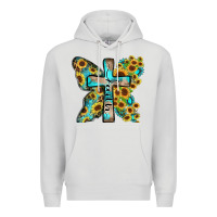 Dove Grey faith sunflower cross Premium Hoodie - Zillion Design Studio
