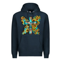 Navy faith sunflower cross Premium Hoodie - Zillion Design Studio