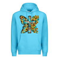 Ocean Blue faith sunflower cross Premium Hoodie - Zillion Design Studio