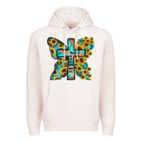 Pale Pink faith sunflower cross Premium Hoodie - Zillion Design Studio