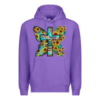 Purple faith sunflower cross Premium Hoodie - Zillion Design Studio