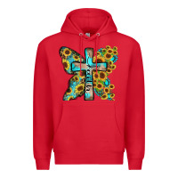 Red faith sunflower cross Premium Hoodie - Zillion Design Studio