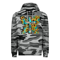 Slate Camo faith sunflower cross Premium Hoodie - Zillion Design Studio