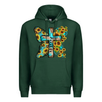 Sports Green faith sunflower cross Premium Hoodie - Zillion Design Studio