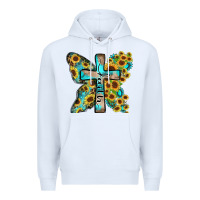 White faith sunflower cross Premium Hoodie - Zillion Design Studio