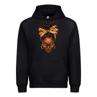 Black plaid bandana afro woman Urban Hoodie - texasbilliewilder
