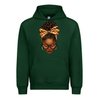 Forest Green plaid bandana afro woman Urban Hoodie - texasbilliewilder