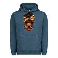 Pigment Midnight Navy plaid bandana afro woman Urban Hoodie - texasbilliewilder