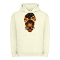 Pigment Pistachio plaid bandana afro woman Urban Hoodie - texasbilliewilder