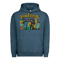 Pigment Midnight Navy quilting life western Urban Hoodie - texasbilliewilder