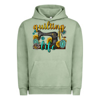 Pigment Oil Green quilting life western Urban Hoodie - texasbilliewilder