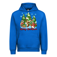 Cobalt merry christmas rabbits Urban Hoodie - Zillion Design Studio