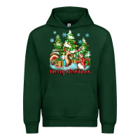 Forest Green merry christmas rabbits Urban Hoodie - Zillion Design Studio