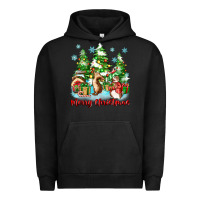 Pigment Black merry christmas rabbits Urban Hoodie - Zillion Design Studio