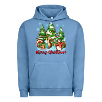 Pigment Pebble Blue merry christmas rabbits Urban Hoodie - Zillion Design Studio