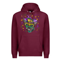 Burgundy Mardi gras mask french bulldog Premium Hoodie - RanaPortraitStore