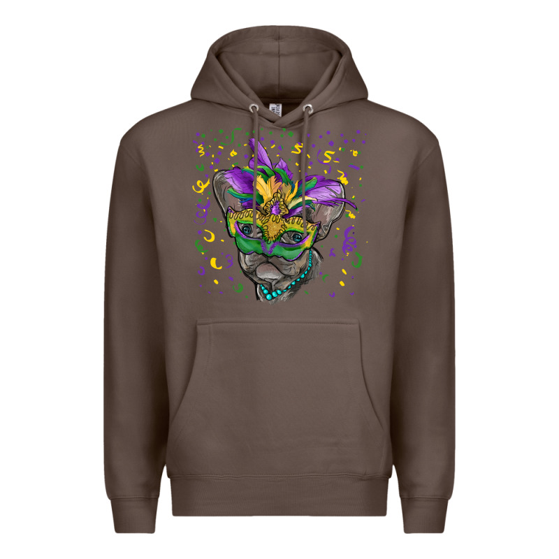 Mardi Gras Mask French Bulldog Premium Hoodie by RanaPortraitStore | Teevron
