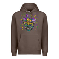 Coffee Mardi gras mask french bulldog Premium Hoodie - RanaPortraitStore